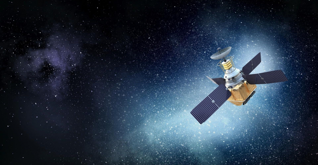 Satellite against a starry background