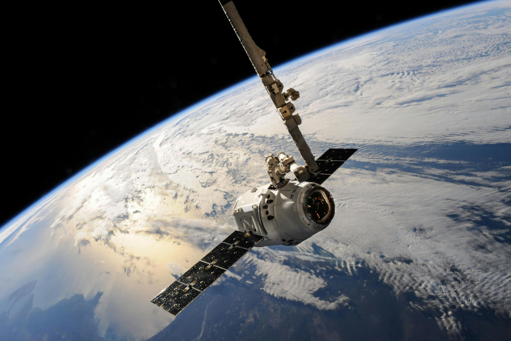 satellite flying over earth