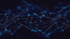 digital blue waves with black background