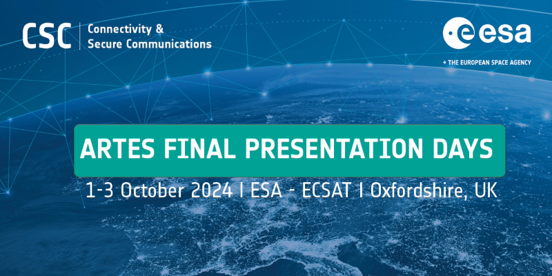 ESA ARTES final presentation days advertisement
