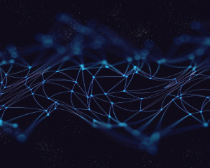 digital blue waves with black background