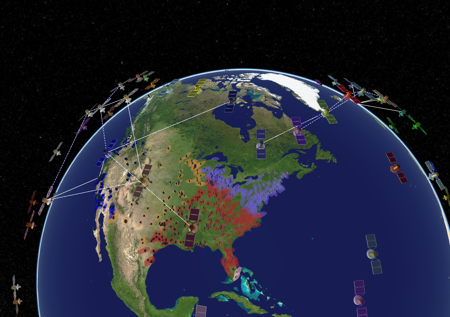 Magister’s simulator displaying Inter-Satellite Links