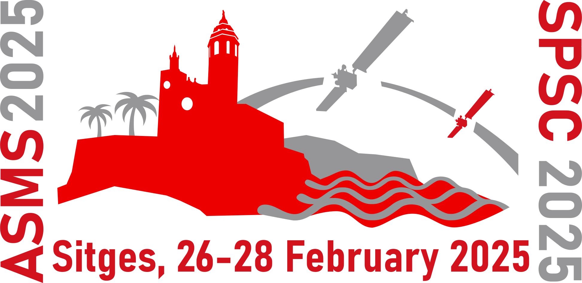 Logo of the ASMS 2025 event in Sitges, Spain