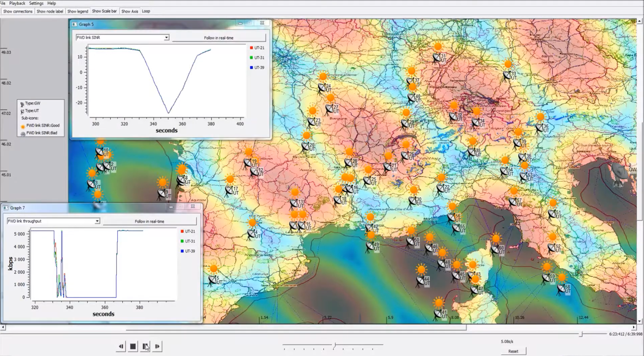NEF player demo of SNS3 simulator scenario