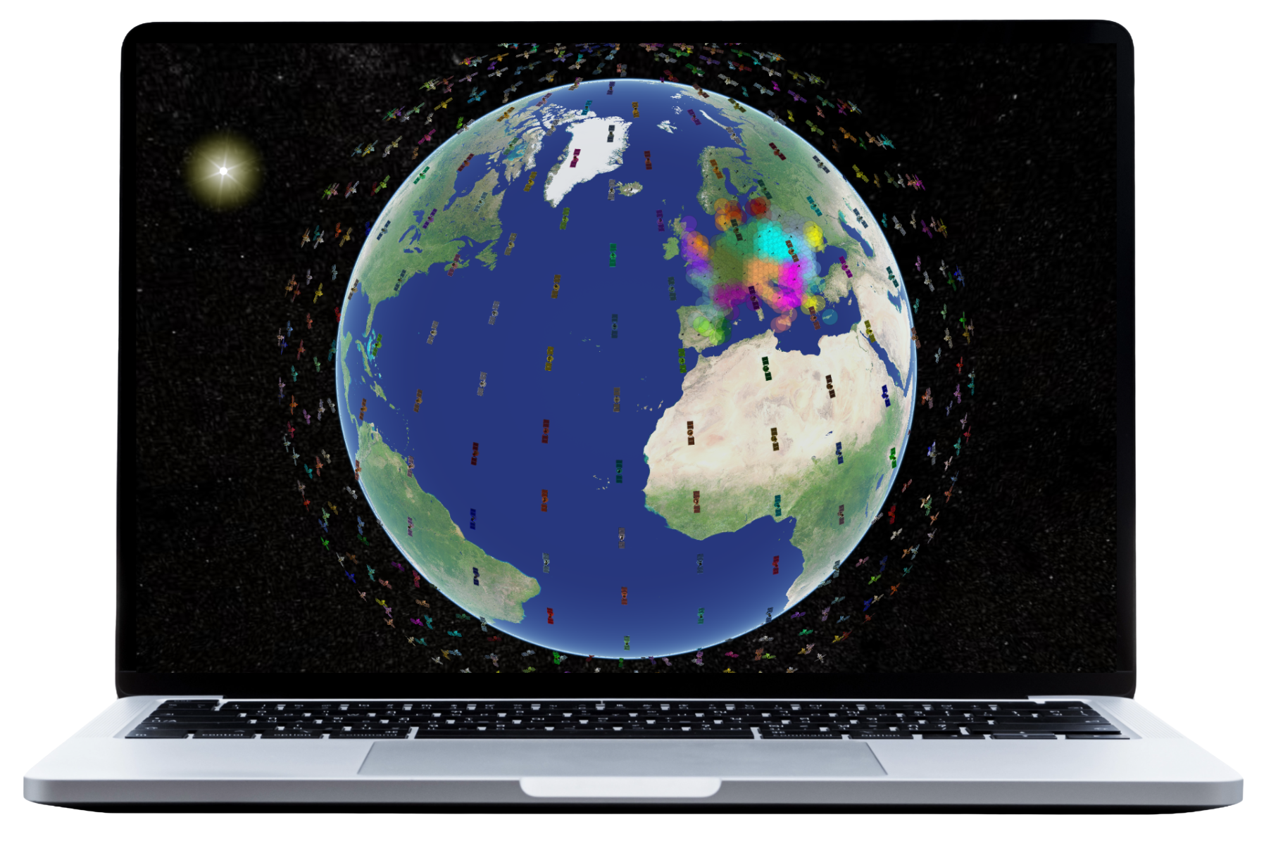 Satellite constellation simulated