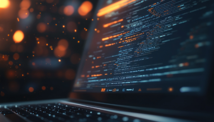 code on laptop screen