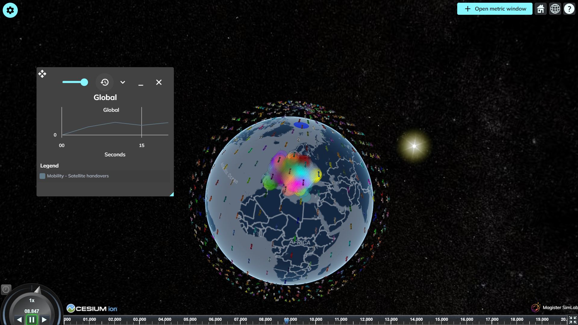Visualization of a large-scale satellite constellation